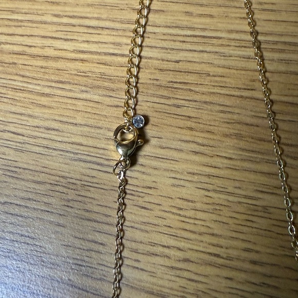 Vonkansy Simple Gold Necklace Pink Gem – 16” Chain – New Minimalist Jewelry - Picture 3 of 3